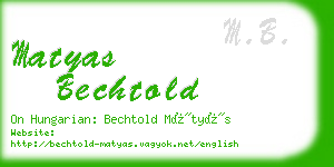 matyas bechtold business card